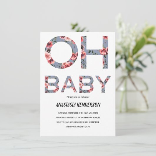 Einladung der Babydusche. (Stehend Vorderseite)