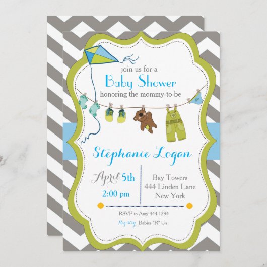 Einladung der Babydusche (Vorne/Hinten)