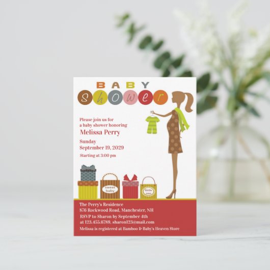 Einladung der Babydusche (Stehend Vorderseite)