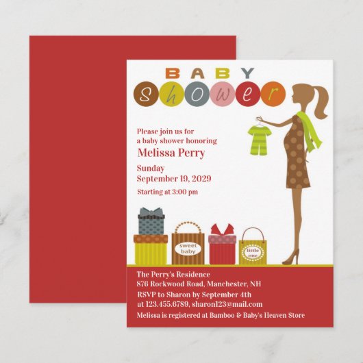 Einladung der Babydusche (Vorne/Hinten)