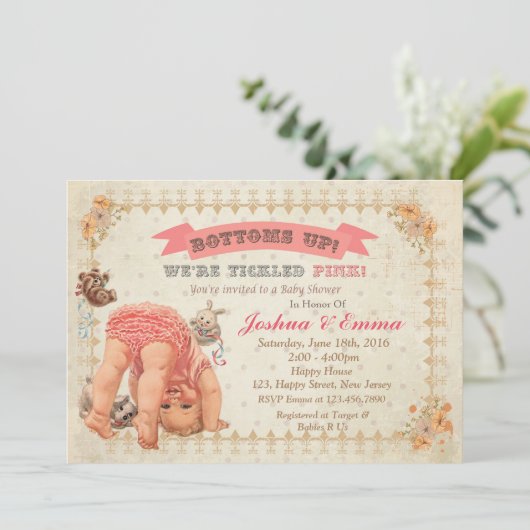 Einladung der Babydusche (Stehend Vorderseite)