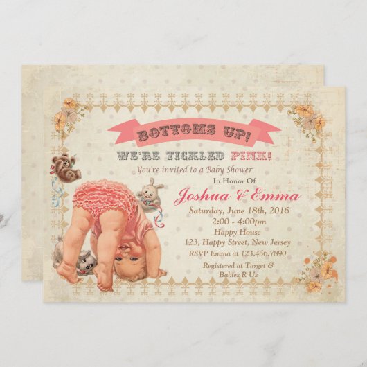 Einladung der Babydusche (Vorne/Hinten)