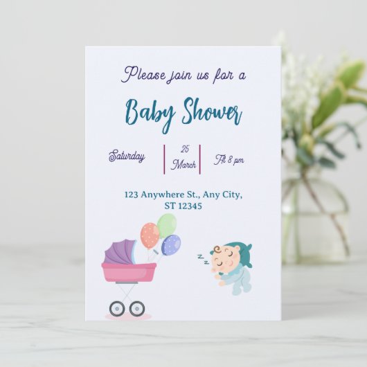 Einladung der Babydusche (Stehend Vorderseite)