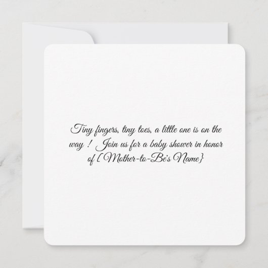 Einladung der Babydusche (Rückseite)