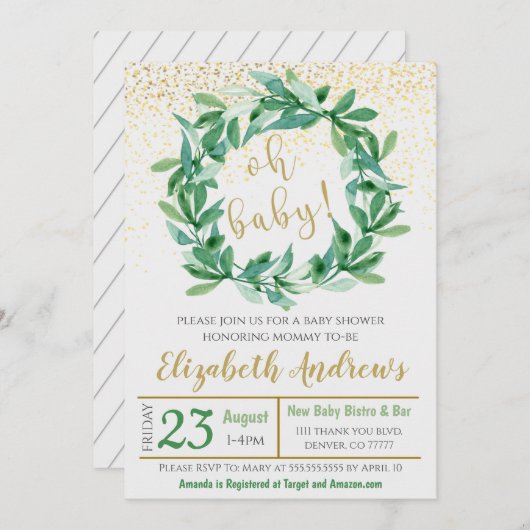 Einladung der Babydusche (Vorne/Hinten)