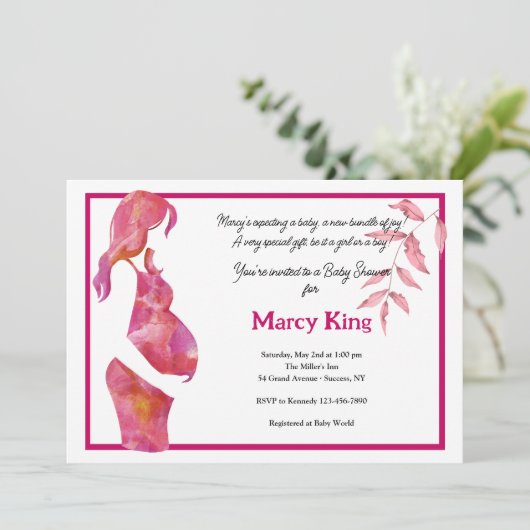 Einladung der Babydusche (Stehend Vorderseite)