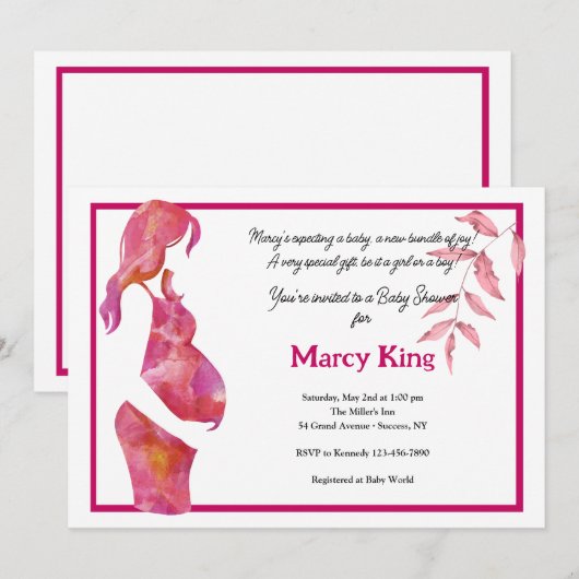 Einladung der Babydusche (Vorne/Hinten)