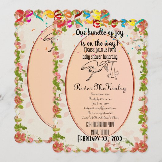 Einladung der Babydusche (Vorne/Hinten)