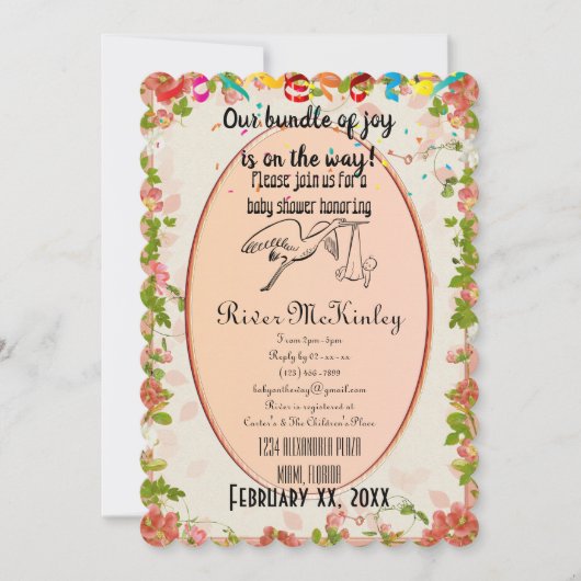 Einladung der Babydusche (Vorderseite)