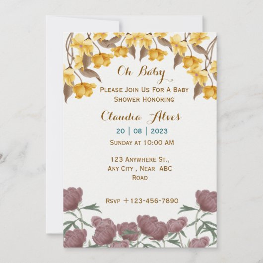 Einladung der Babydusche (Vorderseite)