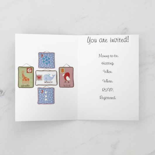 Einladung der Babydusche (Innenseite)