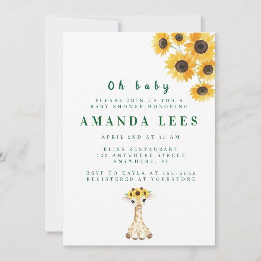 Einladung der Babydusche (Vorderseite)