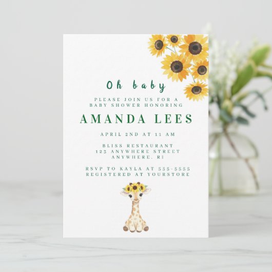 Einladung der Babydusche (Stehend Vorderseite)