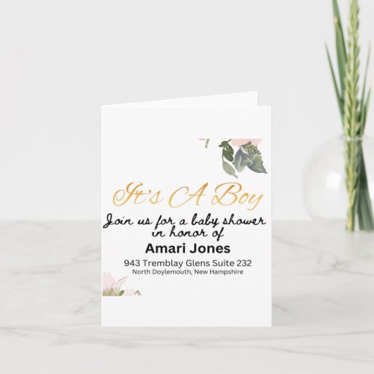 Einladung der Babydusche (Vorderseite)