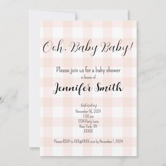 Einladung der Babydusche (Vorderseite)