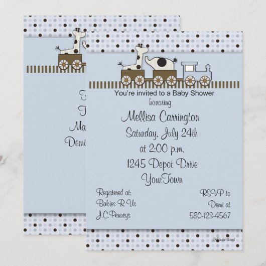 Einladung der Babydusche (Vorne/Hinten)