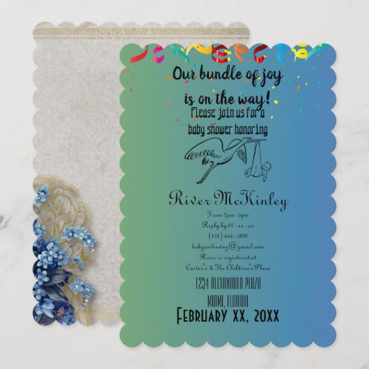 Einladung der Babydusche (Vorne/Hinten)