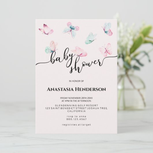 Einladung der Babydusche. (Stehend Vorderseite)