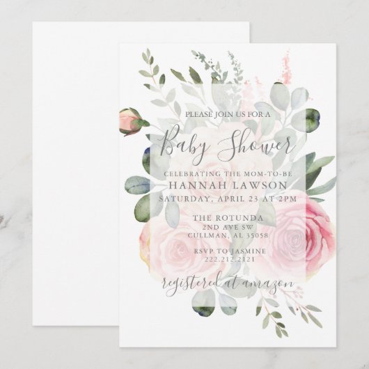 Einladung der Babydusche (Vorne/Hinten)