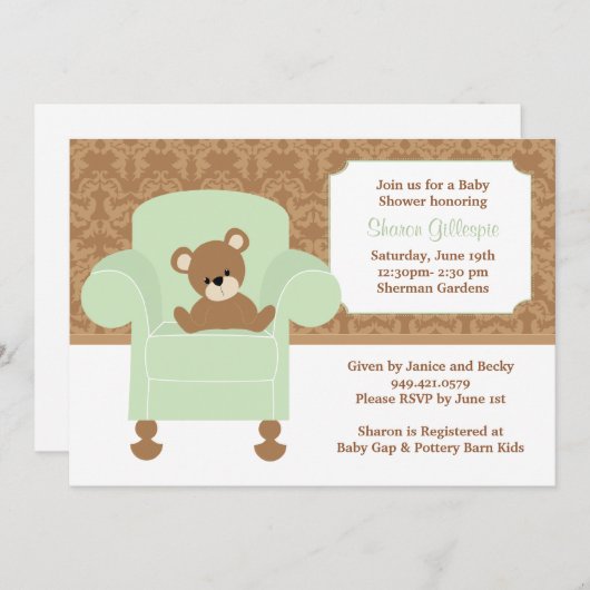 Einladung der Babydusche (Vorne/Hinten)