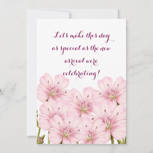 Einladung der Babydusche (Rückseite)