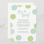 Einladung der Babydusche | Baby Boy Bubbles (Vorne/Hinten)