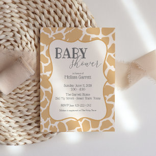Einladung der Babydusche Baby Giraffe Tan