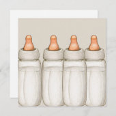 Einladung der Babydusche - Babyflaschen (Vorne/Hinten)