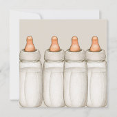Einladung der Babydusche - Babyflaschen (Vorderseite)
