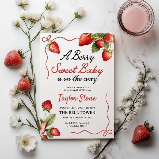 Einladung der Babydusche | Berry Sweet Einladung