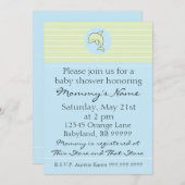 Einladung der Babydusche. Blaue Dolphin. 12,7 cm x (Vorne/Hinten)