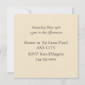 Einladung der Babydusche Boho Highland Calf (Rückseite)