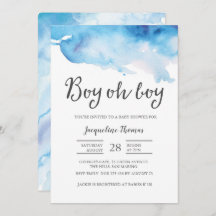 Einladung der Babydusche | Boy oh Boy Aquarell