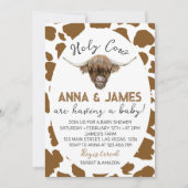Einladung der Babydusche Highland Cow (Vorderseite)
