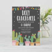 Einladung der Babydusche "Holy Guacamole Fiesta" (Stehend Vorderseite)