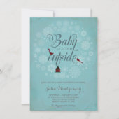 Einladung der Babydusche, kalt draußen, Winter (Vorderseite)