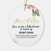 Einladung der Babydusche Keramik Ornament (Links)