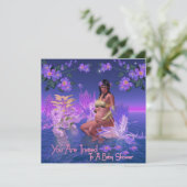 Einladung der Babydusche mit der American African (Stehend Vorderseite)