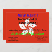 Einladung der Babydusche mit der Flagge Hongkongs (Vorne/Hinten)