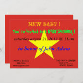 Einladung der Babydusche mit der Flagge Vietnams (Vorne/Hinten)