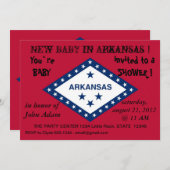 Einladung der Babydusche mit der Flagge von Arkans (Vorne/Hinten)
