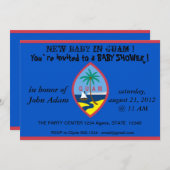 Einladung der Babydusche mit der Flagge von Guam (Vorne/Hinten)