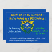 Einladung der Babydusche mit der Flagge von Nevada (Vorne/Hinten)