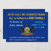 Einladung der Babydusche mit der Flagge von Pennsy (Vorne/Hinten)