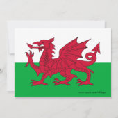 Einladung der Babydusche mit der Flagge von Wales (Rückseite)