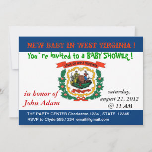 Einladung der Babydusche mit der Flagge von West V