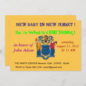 Einladung der Babydusche mit Fahne aus New Jersey (Vorne/Hinten)