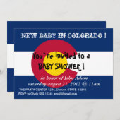 Einladung der Babydusche mit Fahne Colorado (Vorne/Hinten)