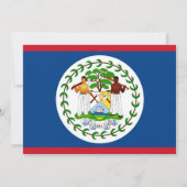 Einladung der Babydusche mit Flagge von Belize (Rückseite)