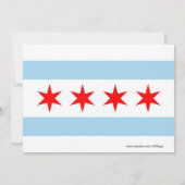 Einladung der Babydusche mit Flagge von Chicago (Rückseite)